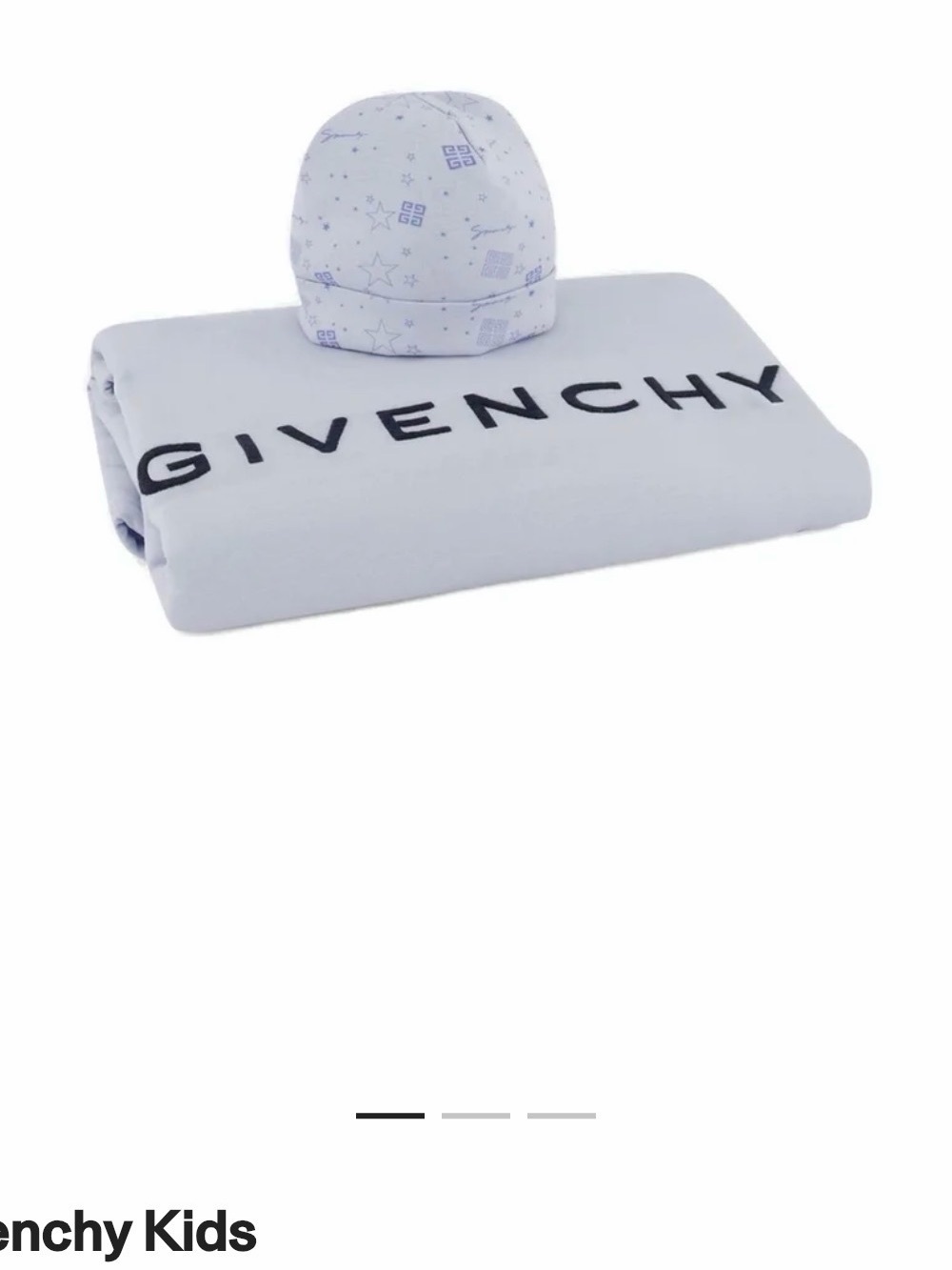 Givenchy White & Black Logo Kids Blanket and Hat Set